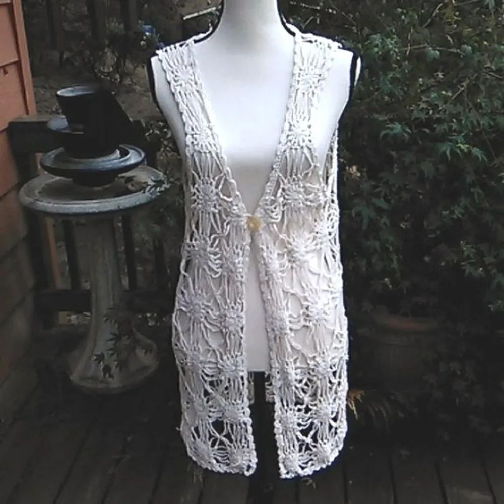 What Goes Around Comes Around Crocheted Vest Hippy